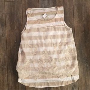 Maurices striped lace tank top